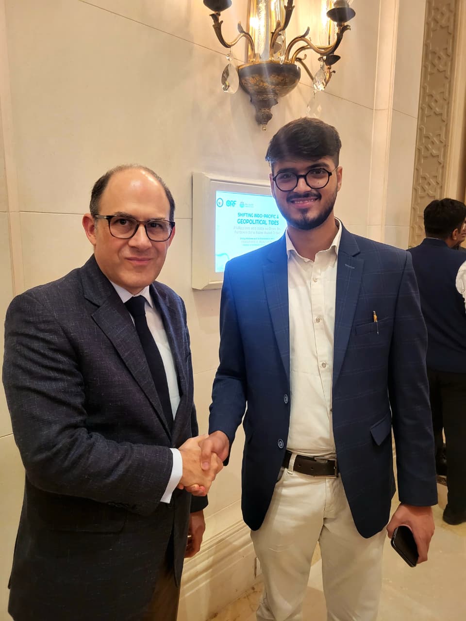 Akshat Mehrotra with the Ambassador of Argentina.